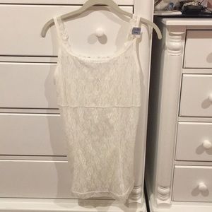Maindenform sheer white lace cami